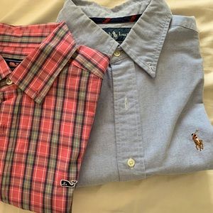 Classic fit Ralph Lauren Oxford and Slim fit Vineyard Vines shirt